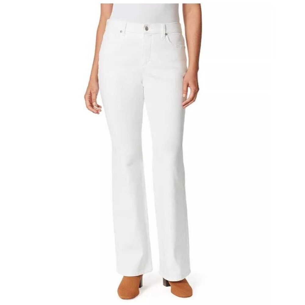 Gloria Vanderbilt Womens White High Rise Bootcut Jeans Amanda Sz 16 New